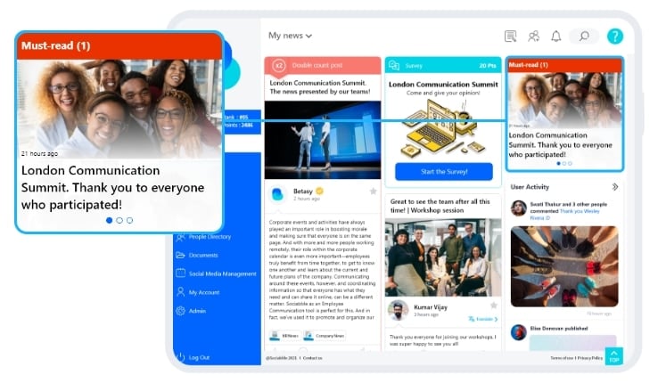 newsfeed & curration content the best internal communication tools