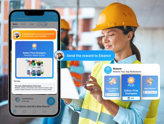 Mobile-send-rewards-praises-lp-construction-logistics-sociabble