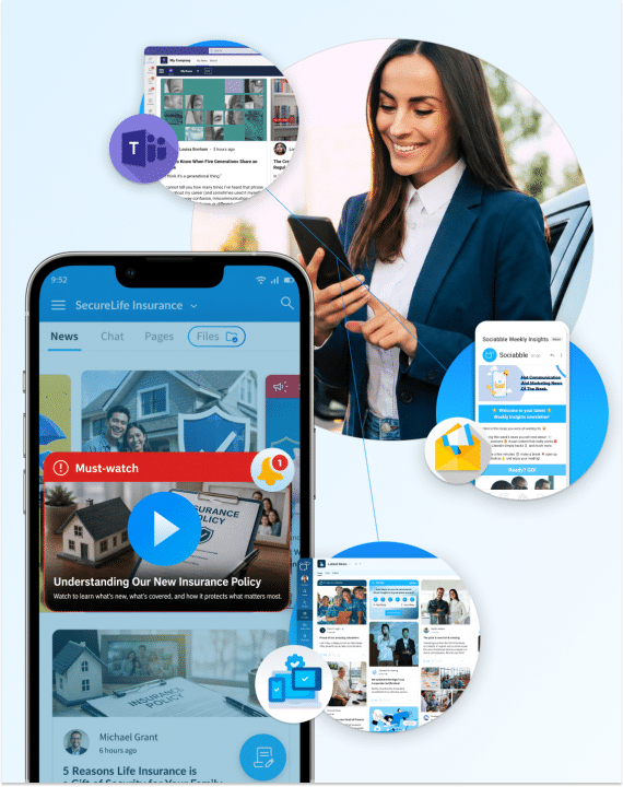 Must-watch-teams-newsletter-platform-hub-notification-lp-Employee-Platform-Insurance-sociabble