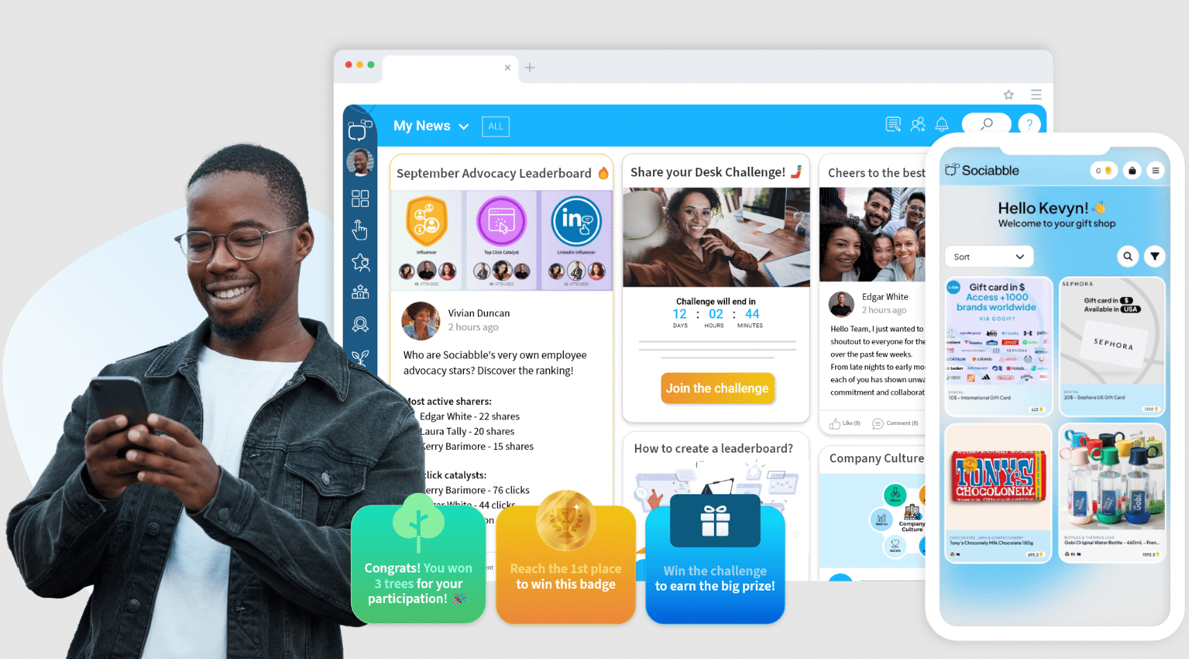 Quiz and Gamification on Sociabble