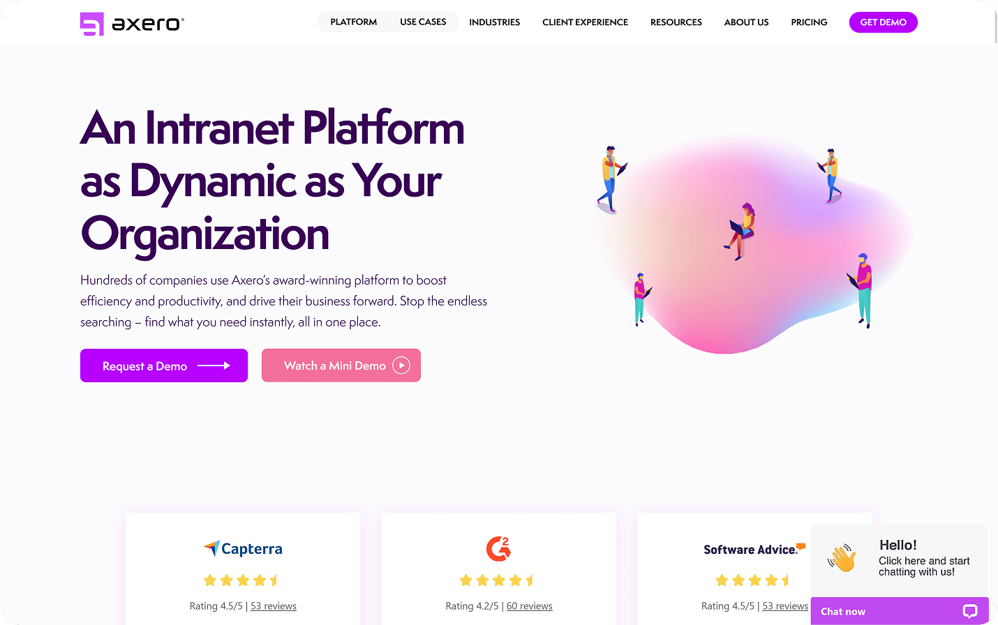 axero homepage