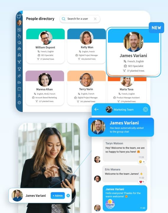 Sociabble Landing Page – Chat – Onboard and Offboard Employees automatically from conversations