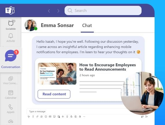 Sociabble Landing Page – Content Hub – Microsoft Teams