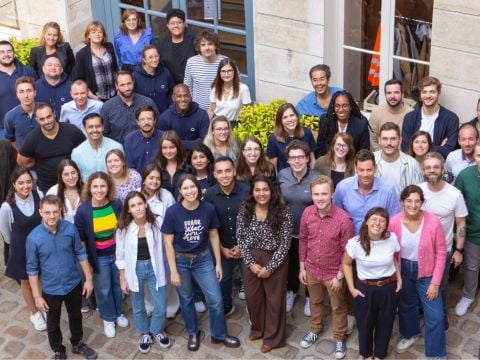 Group photo of the Sociabblers in Paris offices
