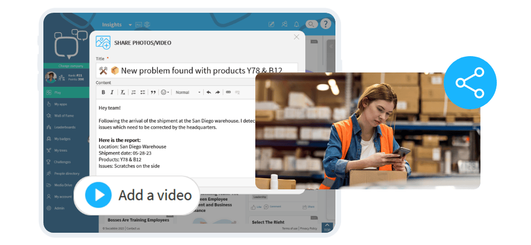 Sociabble Mobile App - employee generated content