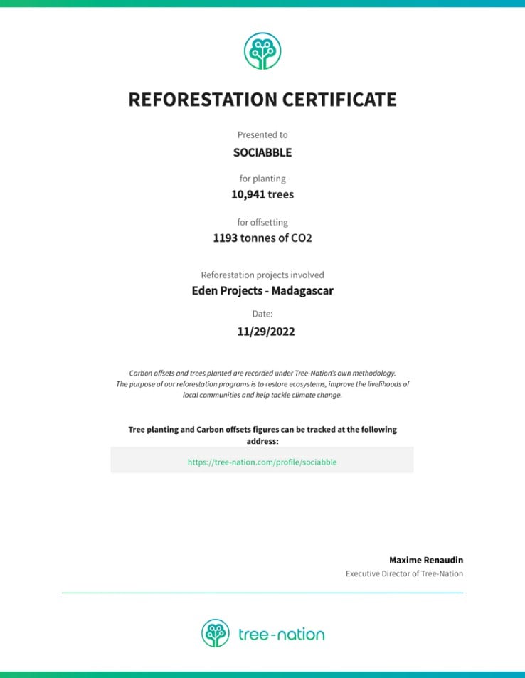 certificat reforestation