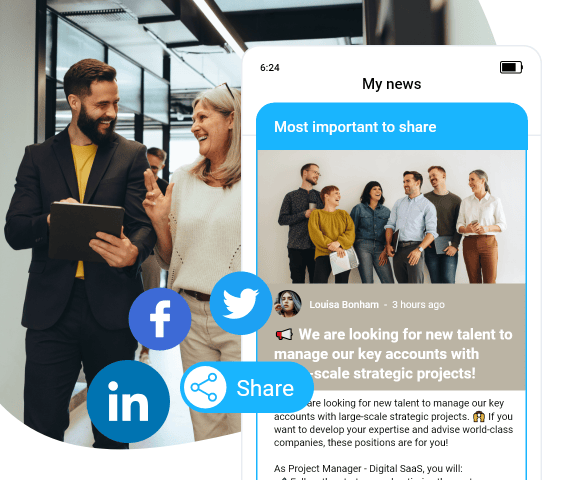 Sociabble Website – Employee Advocacy platform – Push sharable content